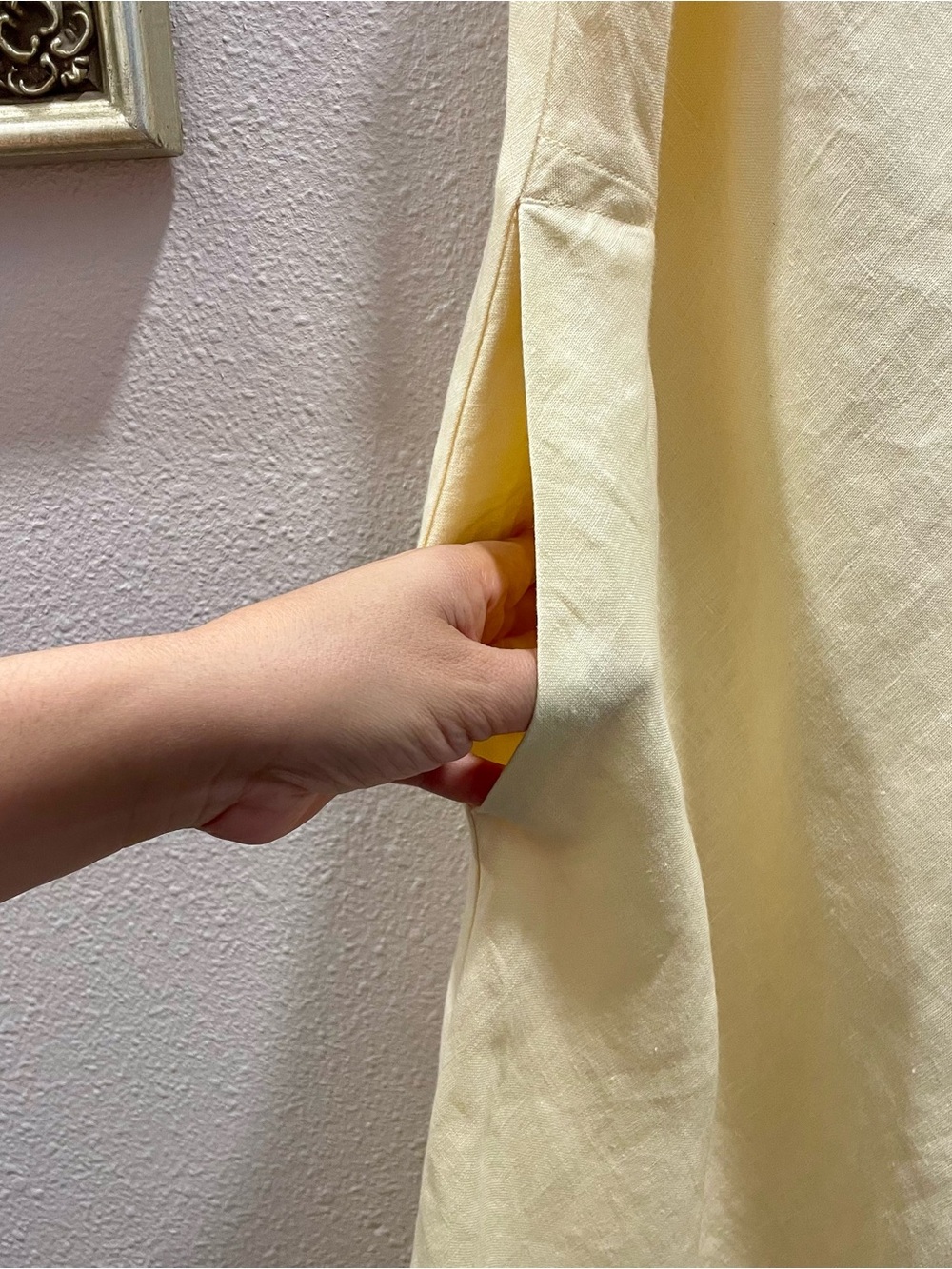 Banana Republic Linen Yellow V-Neck Sleeveless Shift Dress - Picture 7 of 8